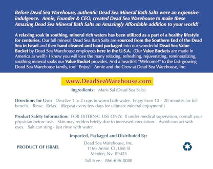 Dead Sea Warehouse Amazing Minerals Bath Salts – 5 lbs, Unscented