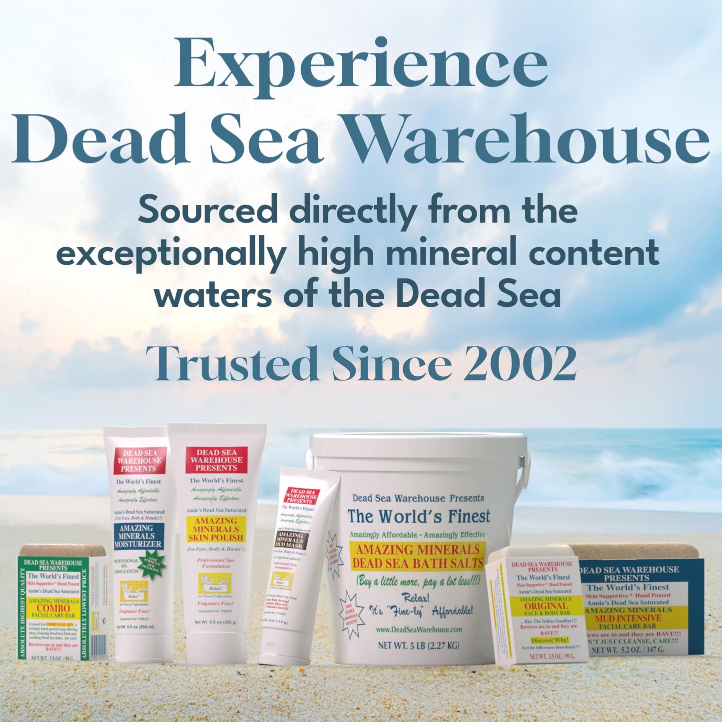 Dead Sea Warehouse - Unscented Dead Sea Salt Bath, 5lbs 2-Pack for Soothing Muscles & Soft Skin