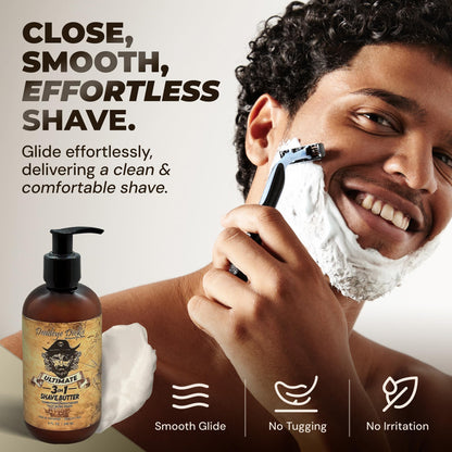 Deadeye Dick's 3-in-1 Shave Butter – Gentle Natural Shave Cream for Face, Head & Body | 8 oz
