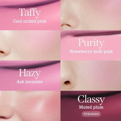 DEAR DAHLIA Petal Drop Blush (Hazy) – Vegan Liquid Blush with Dewy, Buildable Color