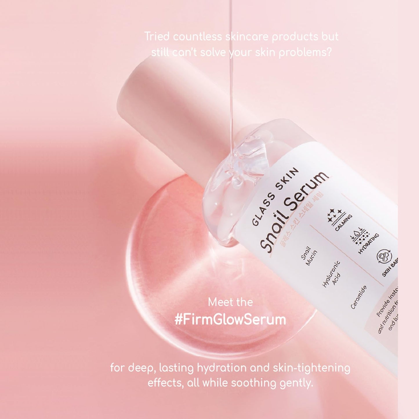 DEARBOO Glass Skin Snail Serum | Hydrating Facial Serum for Radiant, Smooth Skin – 3.38 fl oz (100 mL)