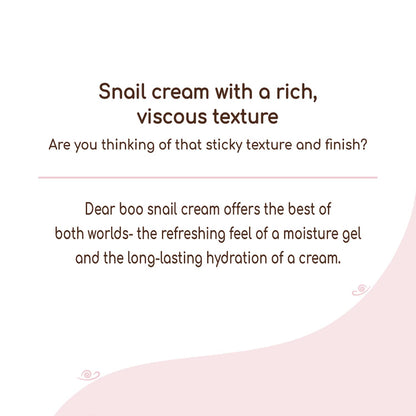 DEARBOO Glass Skin Snail Cream 80mL – Lightweight Hydration for Radiant Skin