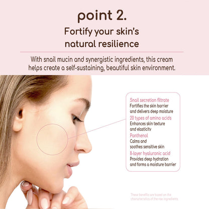 DEARBOO Glass Skin Snail Cream 80mL – Lightweight Hydration for Radiant Skin