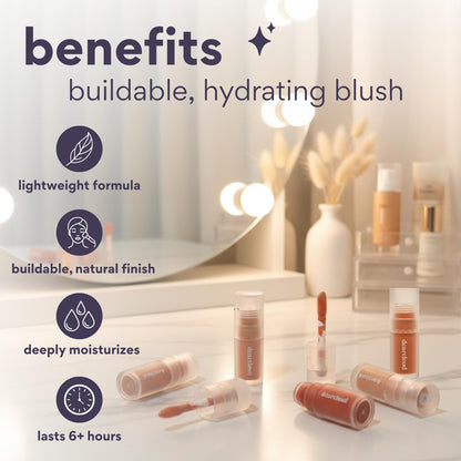 Dearcloud Gentle Crush Serum Blush – Peaches | Hydrating Liquid Blush with Hyaluronic Acid
