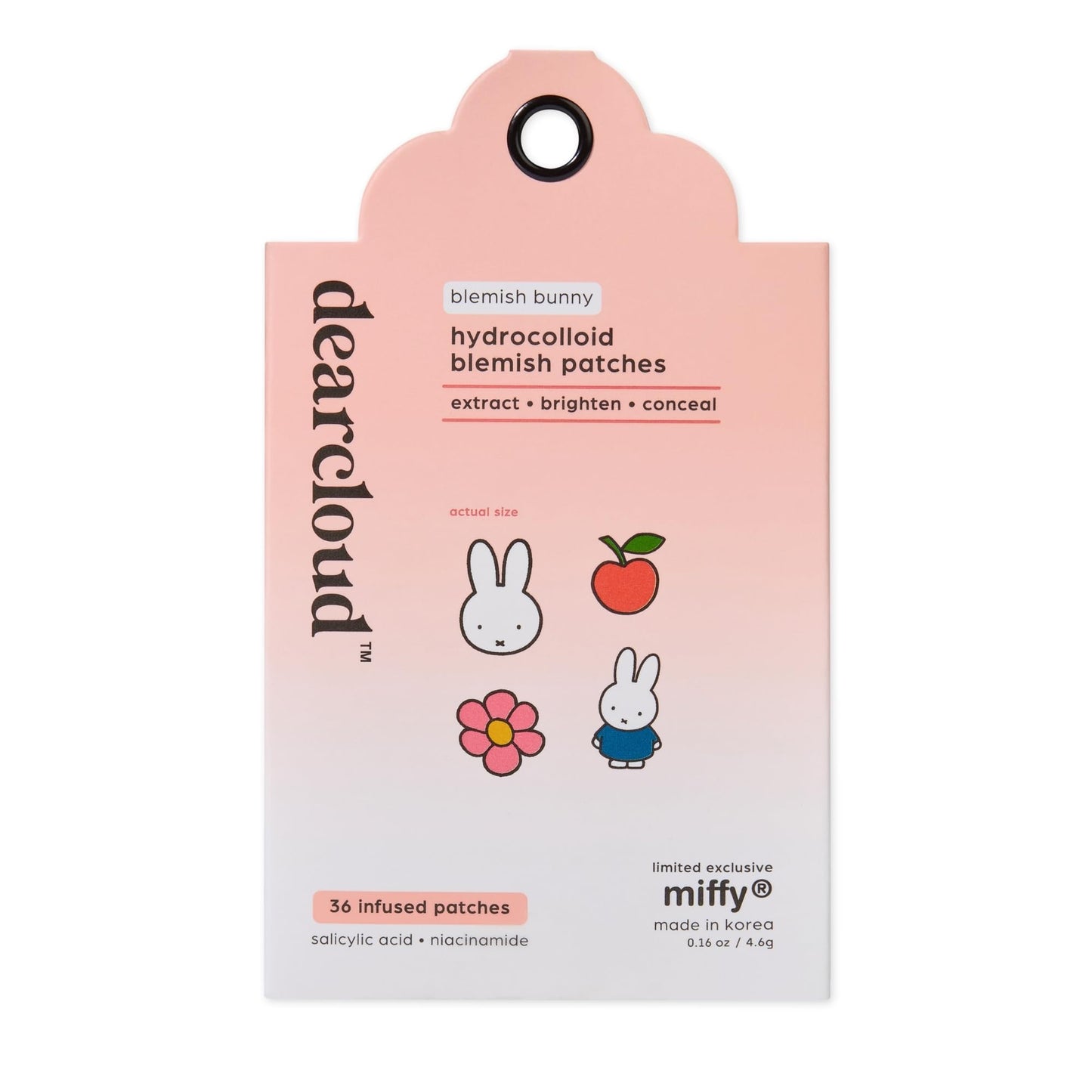 Dearcloud Miffy Hydrocolloid Blemish Patches – 36-Count Refill Set | Niacinamide & Salicylic Acid
