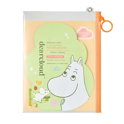 Dearcloud Moomin Hydrocolloid Blemish Patches – 36 Count with Tea Tree Oil & Salicylic Acid