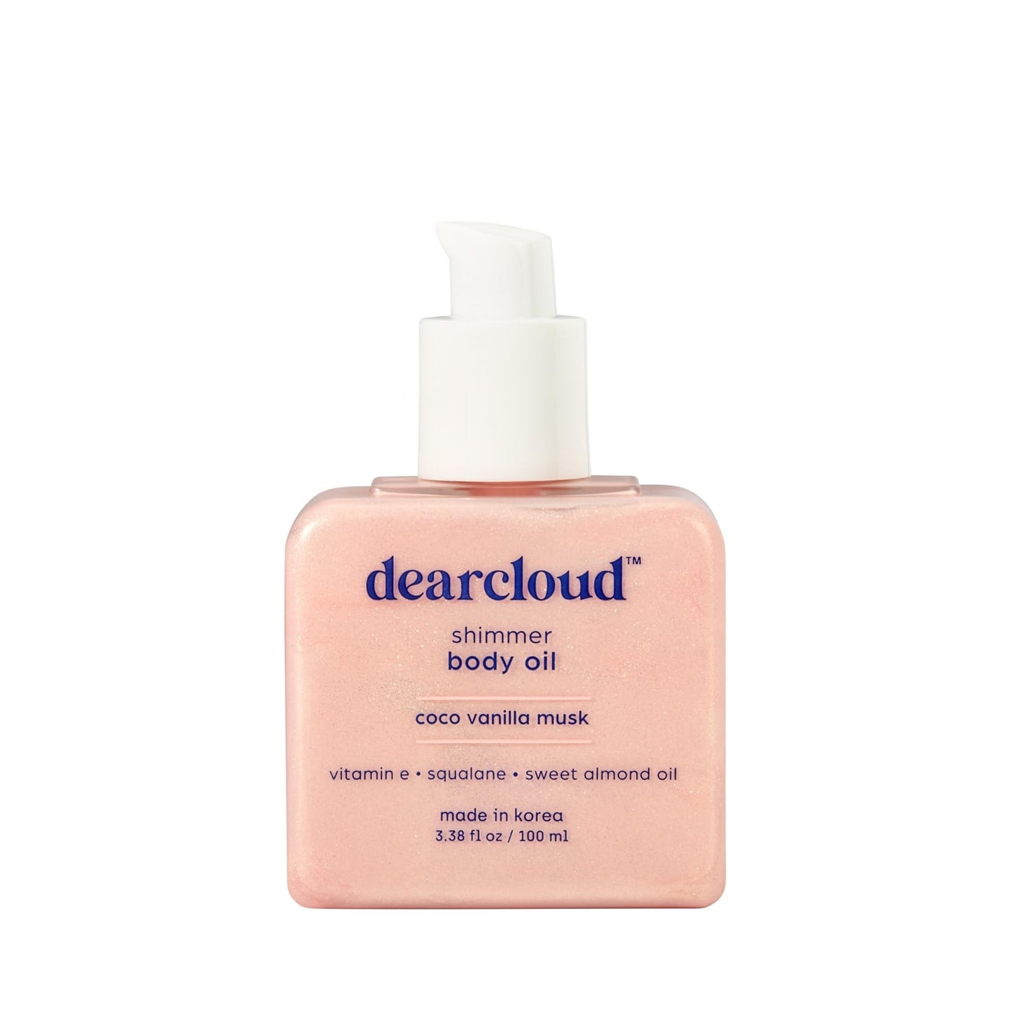 Dearcloud Shimmer Body Oil – Coco Vanilla Musk | Hydrating & Nourishing Skin (3.38 fl oz)