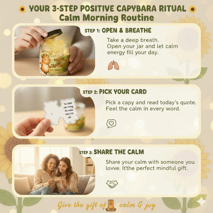 DEARMINE Positive Capybara Jar — 60 Affirmations, Gift & Cute Office Decor