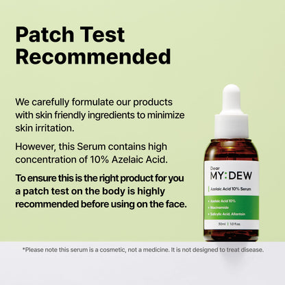 DearMYDEW 10% Azelaic Acid Serum with Niacinamide – Rosacea Relief & Acne Care (1 fl oz)