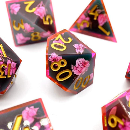 Death Blossom | Sharp Edge Dice | Resin | 7 Piece Set
