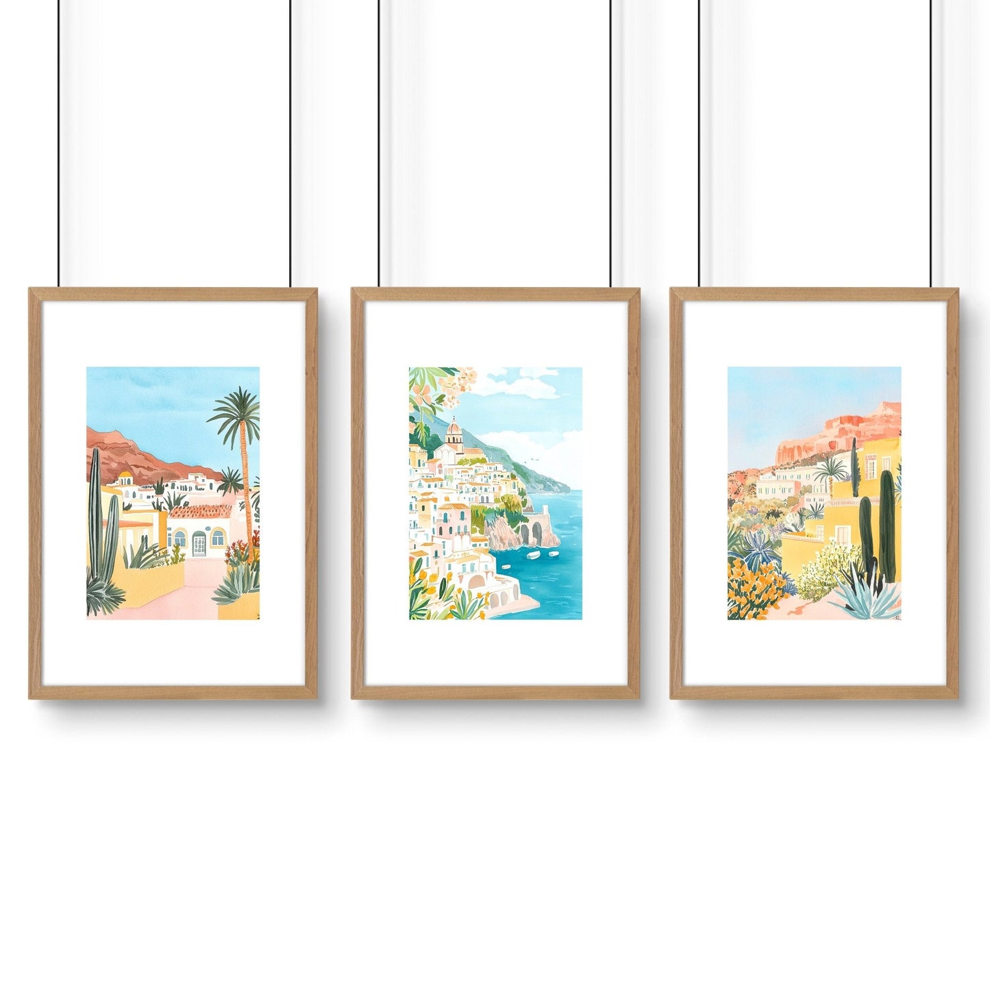 Decorative Pictures For Living Room | Set of 3 Beach Decor Wall art Prints