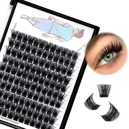 Dedila Large Tray Grafted Wide-Stem Lashes | 120 Clusters, D Curl, 8-20mm (16mm Available)