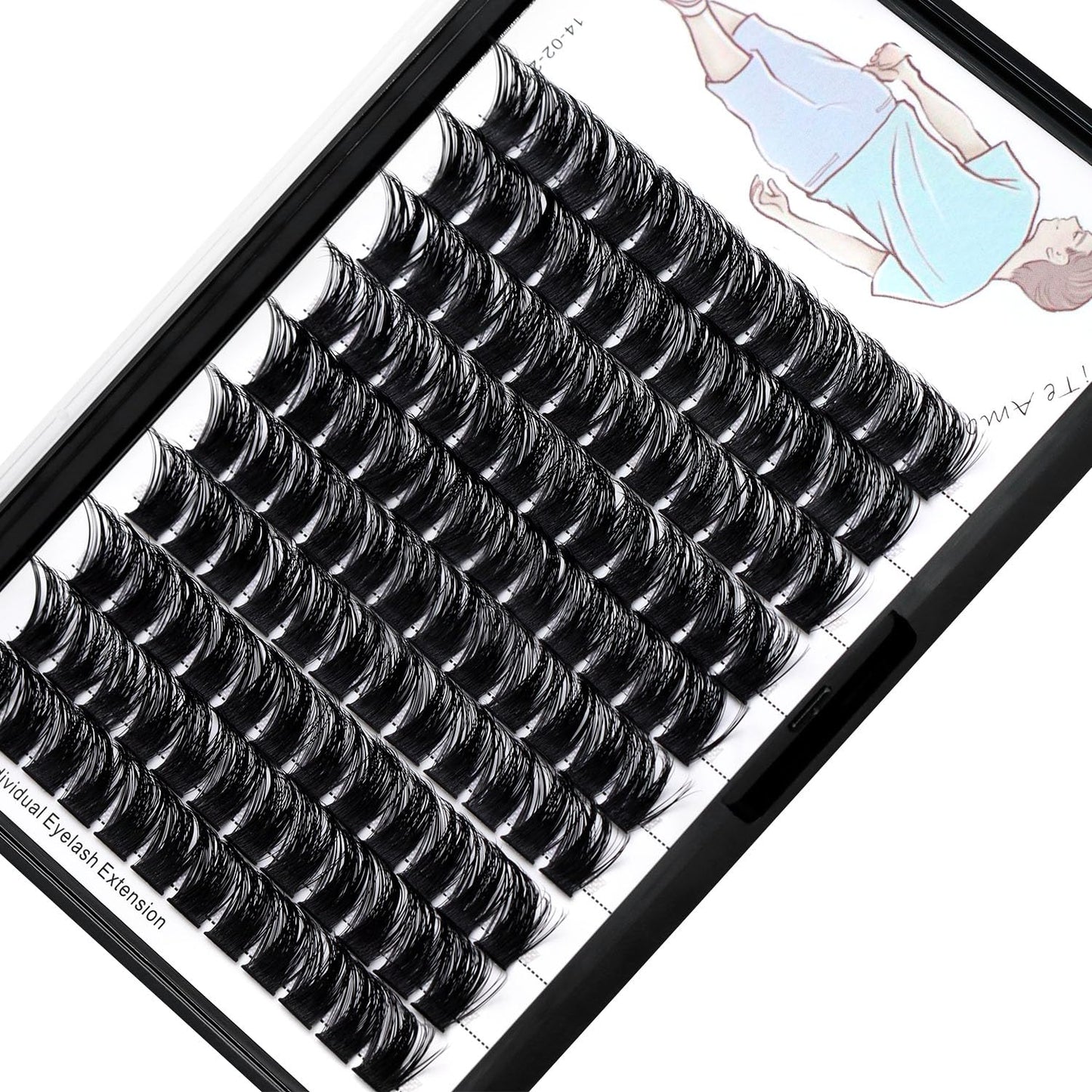 Dedila Large Tray Grafted Wide-Stem Lashes | 120 Clusters, D Curl, 8-20mm (16mm Available)