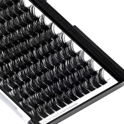 Dedila Large Tray Grafted Wide-Stem Lashes | 120 Clusters, D Curl, 8-20mm (16mm Available)