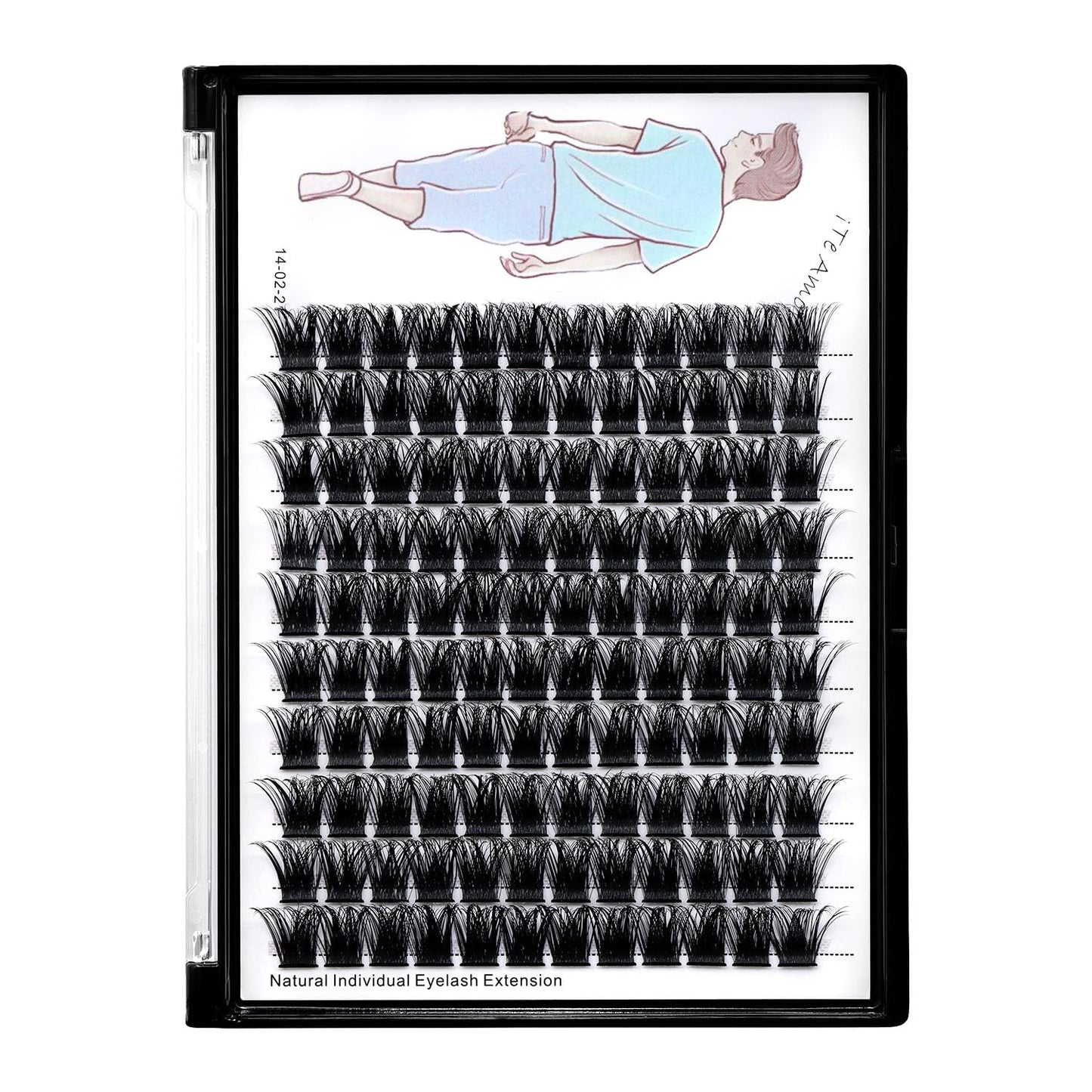 Dedila Large Tray Grafted Wide-Stem Lashes | 120 Clusters, D Curl, 8-20mm (16mm Available)