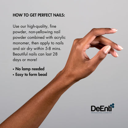 DeEnti Acrylic Nail Powder - 2oz Super White | Bubble-Free, Long-Lasting, Chip-Resistant