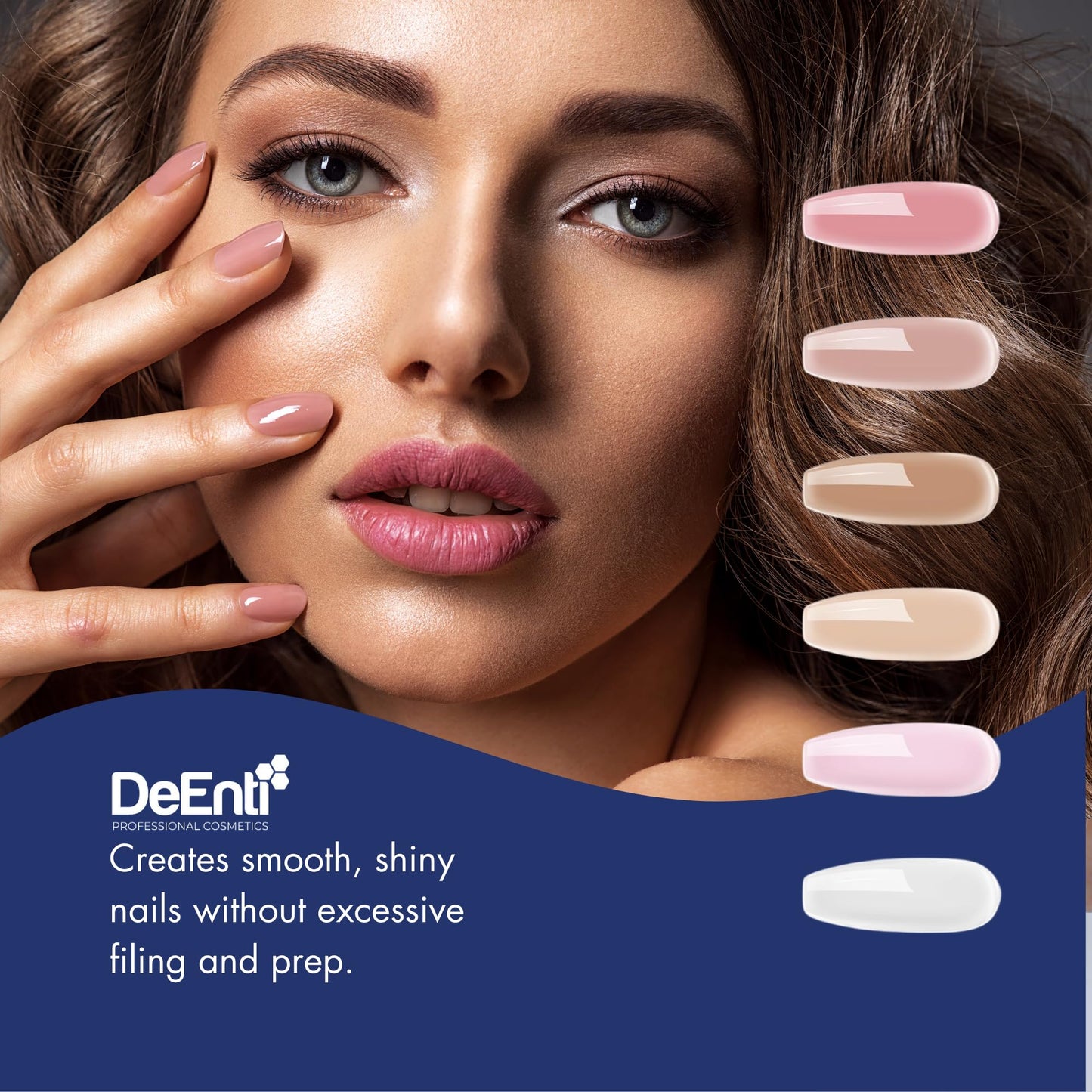 DeEnti Acrylic Nail Powder - 4oz Bubble-Free Clear Gel | Professional Grade for Overlays, Extensions & Nail Art