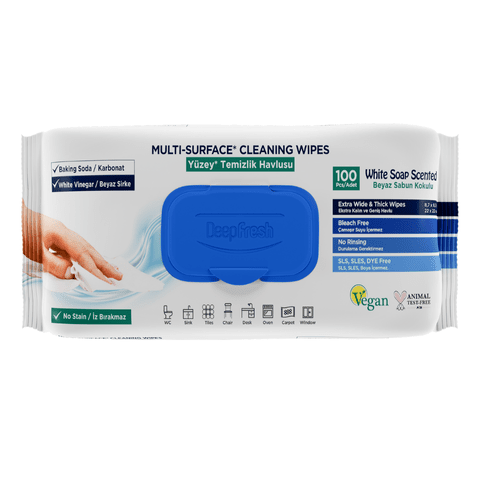 12 Packs x 100 Pcs Deep Fresh Multi Surface Cleaning Wet Wipes