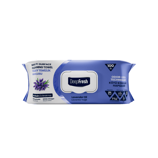 Deep Fresh Multi Surface Cleaning Wet Wipes Lavender 12 Packs x 100 Pcs