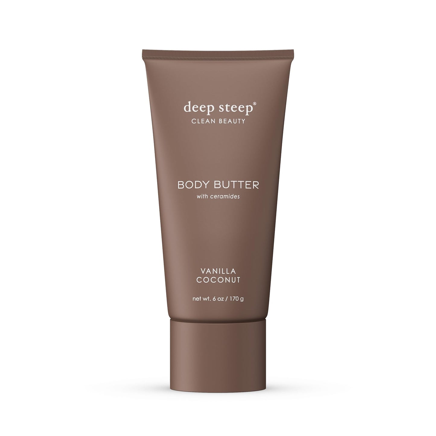 Deep Steep Body Butter Vanilla Coconut – 6 oz Rich Moisturizer with Ceramides, Coconut & Argan Oils, Aloe Vera | Vegan Clean Beauty