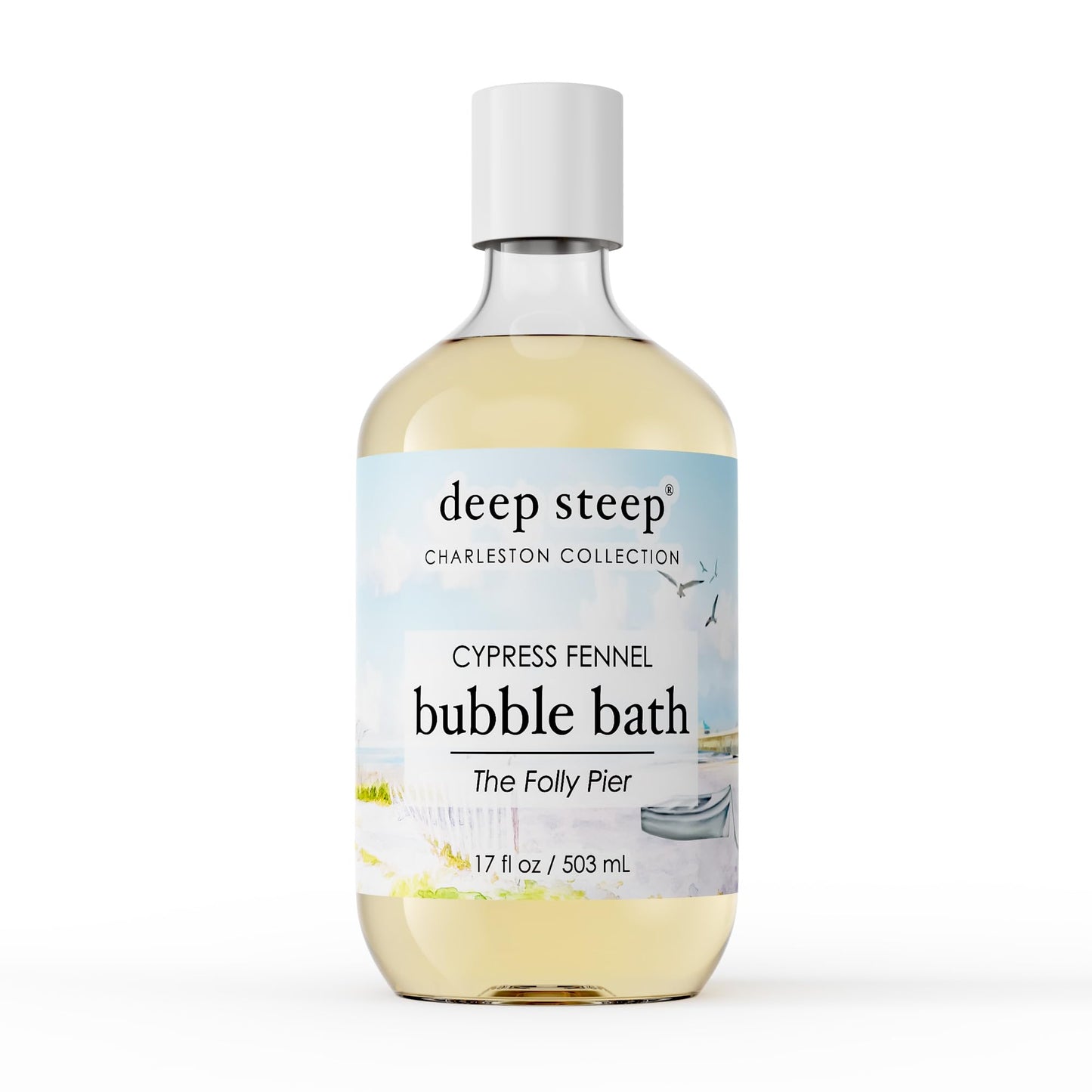 Deep Steep Bubble Bath Cypress Fennel 17 oz – Hypoallergenic, Clinically Tested Soothing Soak