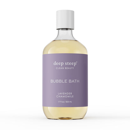 Deep Steep Bubble Bath Lavender Chamomile – Hypoallergenic, Clinically Tested Soak with Shea Butter & Argan Oil – Sulfate-Free