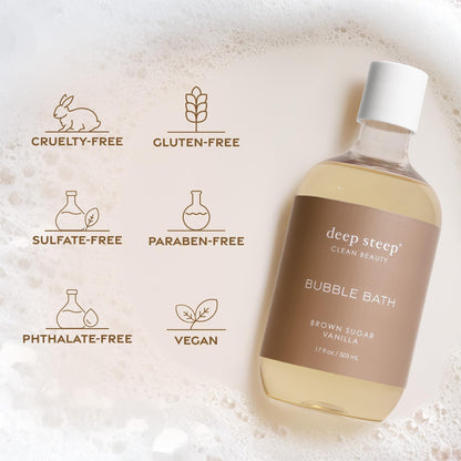 Deep Steep Bubble Bath Lavender Vanilla – Hypoallergenic, Sulfate-Free Soaking Experience with Shea Butter & Argan Oil