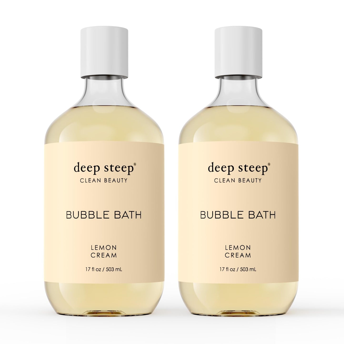Deep Steep Bubble Bath Lemon Cream 17 oz x2 | Hypoallergenic, Sulfate-Free Soak with Shea Butter & Argan Oil