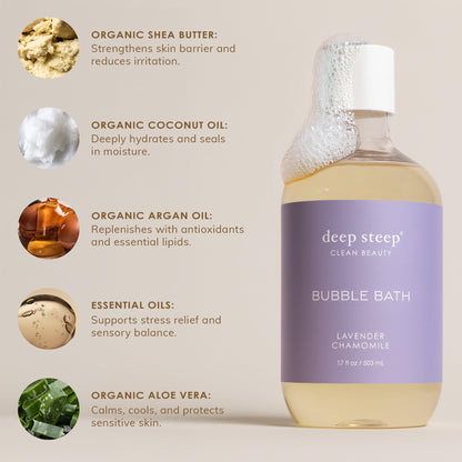 Deep Steep Peach Praline Bubble Bath 17 oz – Hypoallergenic & Sulfate-Free