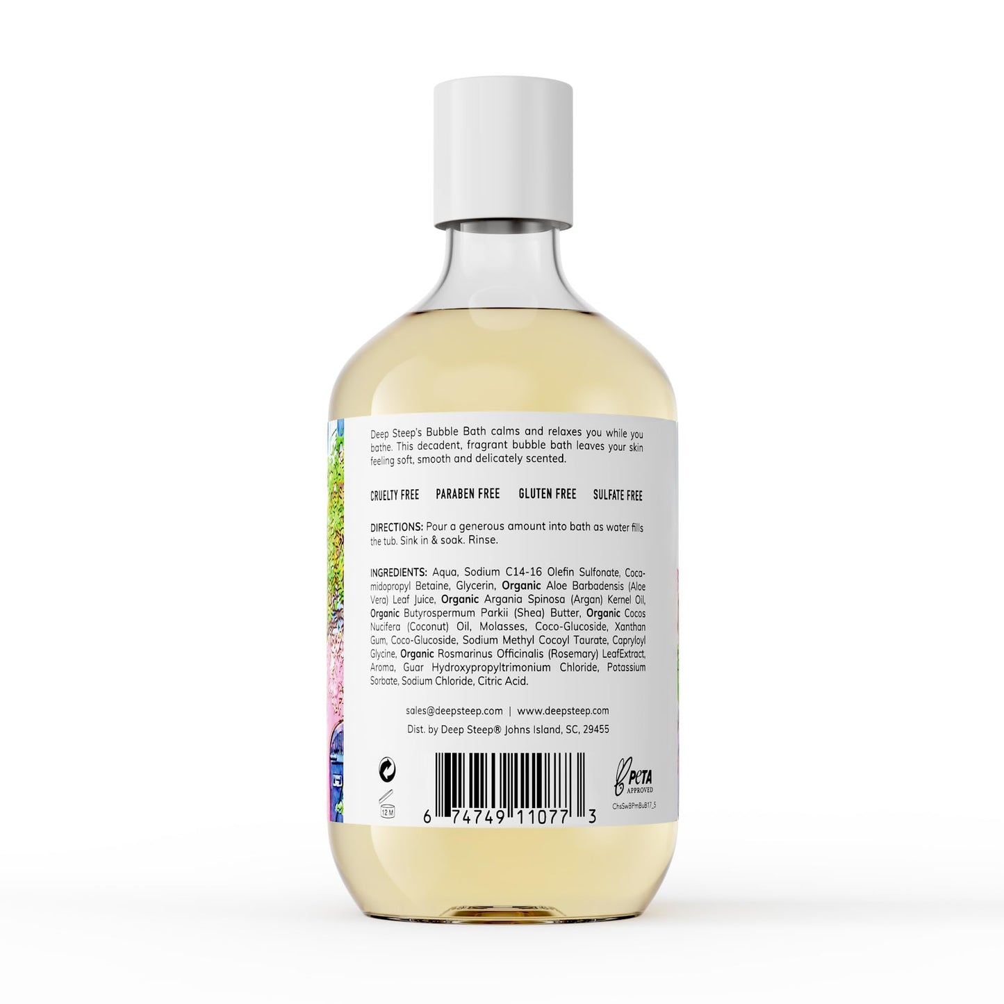 Deep Steep Bubble Bath Strawberry Plum 17 oz – Hypoallergenic, Sulfate-Free Soothing Soak with Shea Butter & Argan Oil