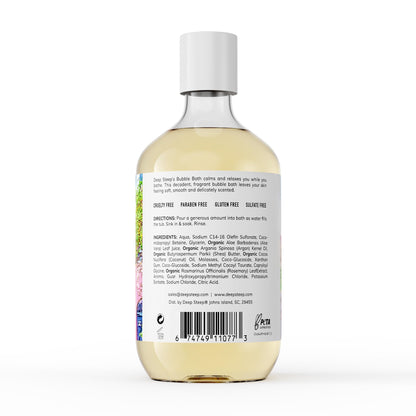 Deep Steep Bubble Bath Strawberry Plum 17 oz – Hypoallergenic, Sulfate-Free Soothing Soak with Shea Butter & Argan Oil