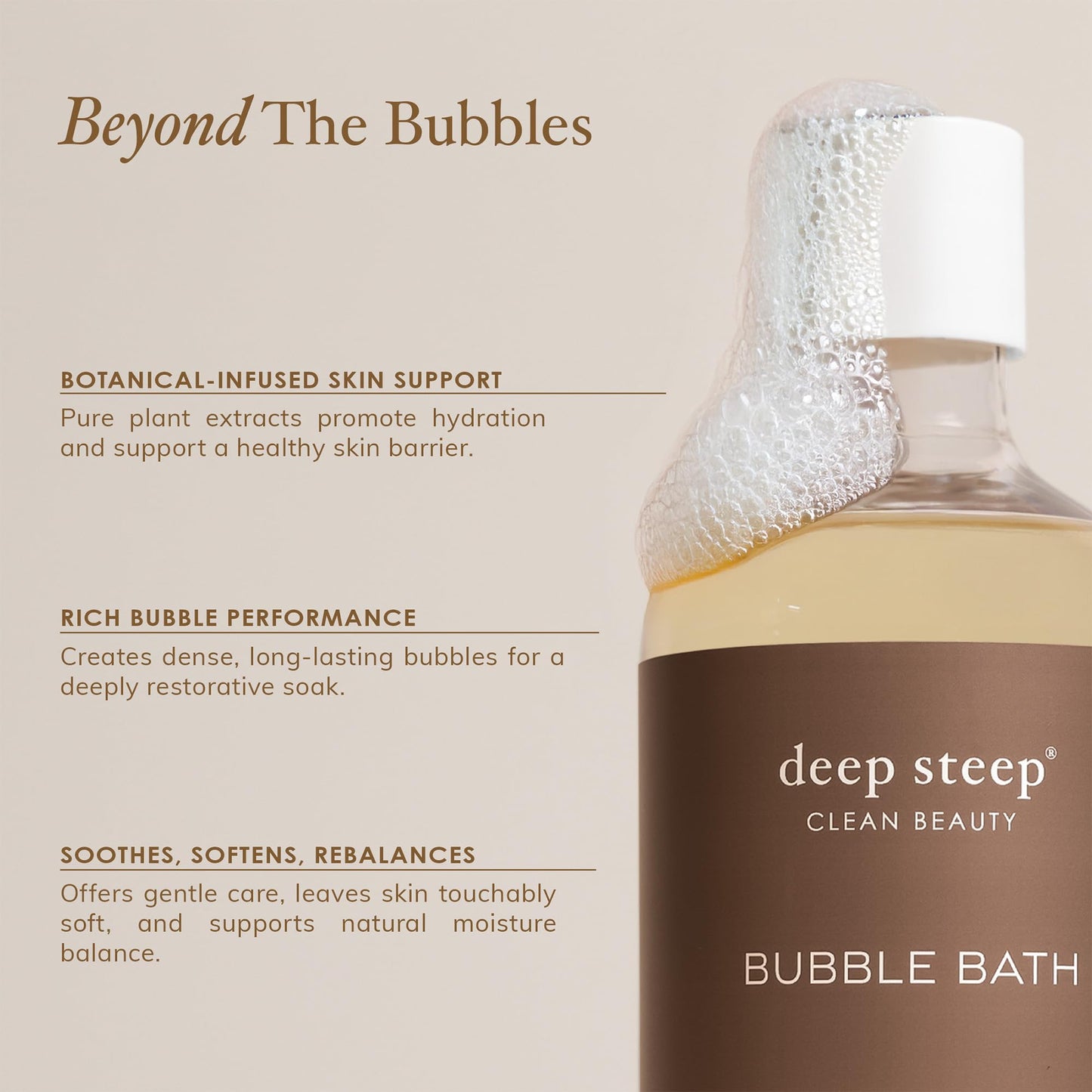 Deep Steep Bubble Bath Vanilla Coconut 17 oz (Pack of 2) – Hypoallergenic, Clinically Tested, Sulfate-Free