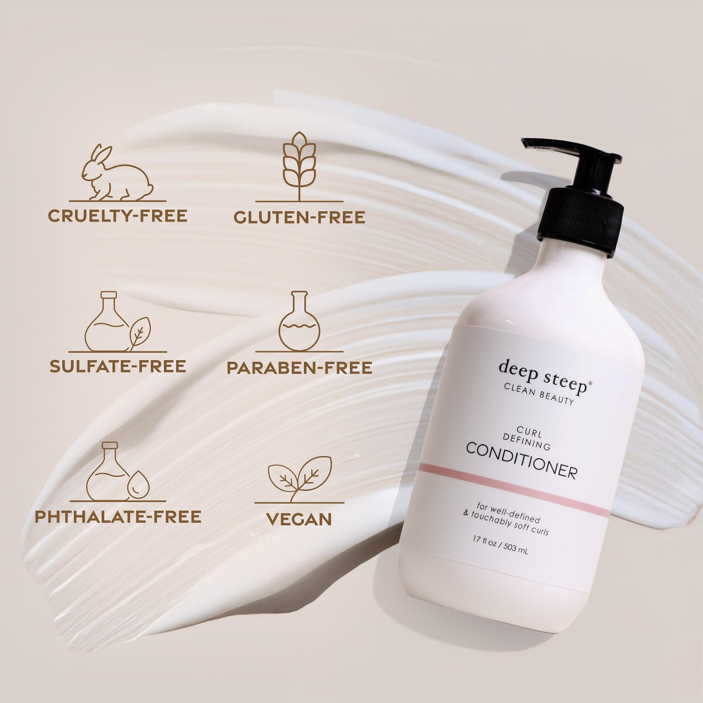 Deep Steep Curl Defining Conditioner – Silicone-Free Vegan Hair Care (17 oz)