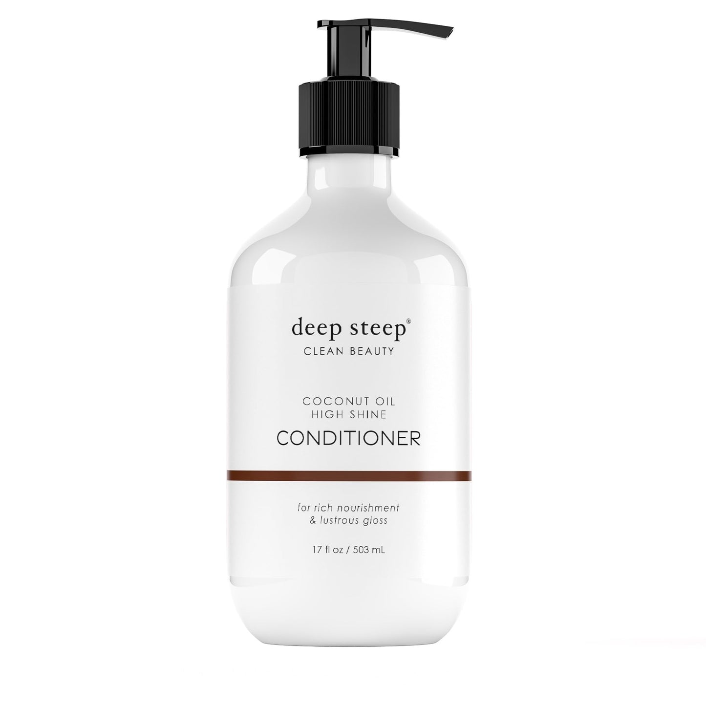 Deep Steep High Shine Coconut Oil Conditioner – Moisturizing, Silicone-Free, Vegan, 17 oz