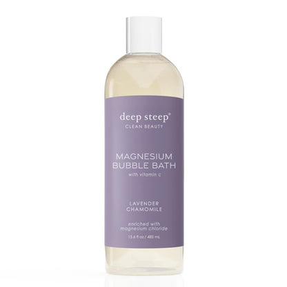 Deep Steep Magnesium Bubble Bath – 15.6 oz, Lavender Chamomile | Soothing Foaming Soak