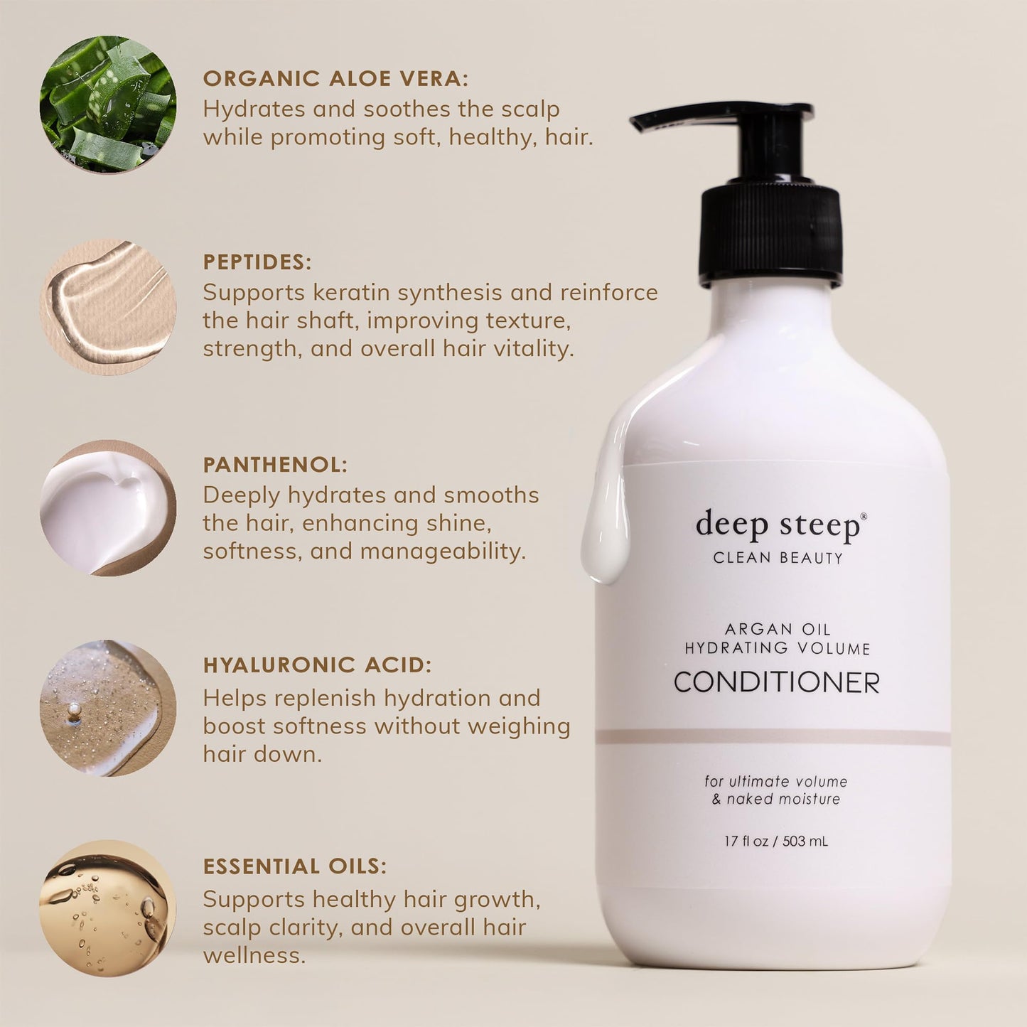 Deep Steep High Shine Coconut Oil Conditioner – Moisturizing, Silicone-Free, Vegan, 17 oz
