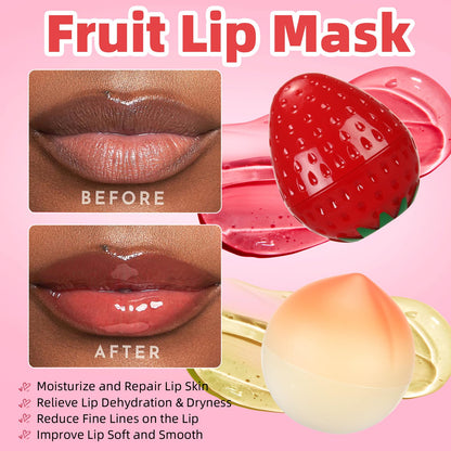 Deepmind 6-Piece Mini Bee Lip Mask Set – Overnight Lip Treatment with Strawberry, Lemon, Peach & Cherry