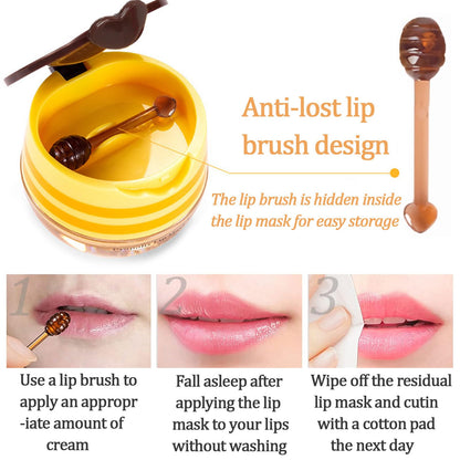 Deepmind 6-Piece Bee Lip Balm Lip Mask Honey Pot – Overnight Hydration, Propolis Care, Valentine’s & Galentine’s Gifts