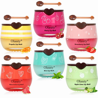 Deepmind 6-Piece Bee Lip Balm Lip Mask Honey Pot – Overnight Hydration, Propolis Care, Valentine’s & Galentine’s Gifts