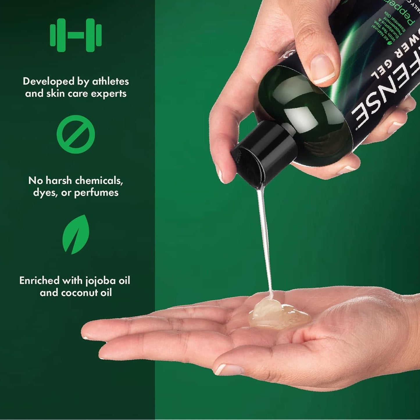 Defense Soap Peppermint Tea Tree Body Wash | All-Natural Odor Control for Athletes