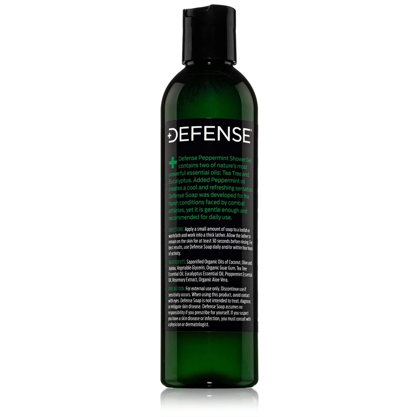 Defense Soap Peppermint Tea Tree Body Wash – All-Natural Odor Control for Athletes (Pack of 2, 8 oz)