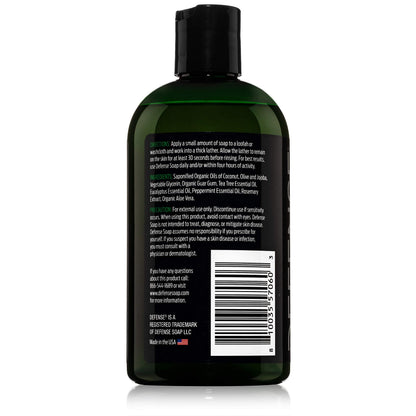 Defense Soap Peppermint Tea Tree Body Wash | All-Natural Athlete Shower Soap | Odor Control & Skin Support | 12 oz Pack of 2