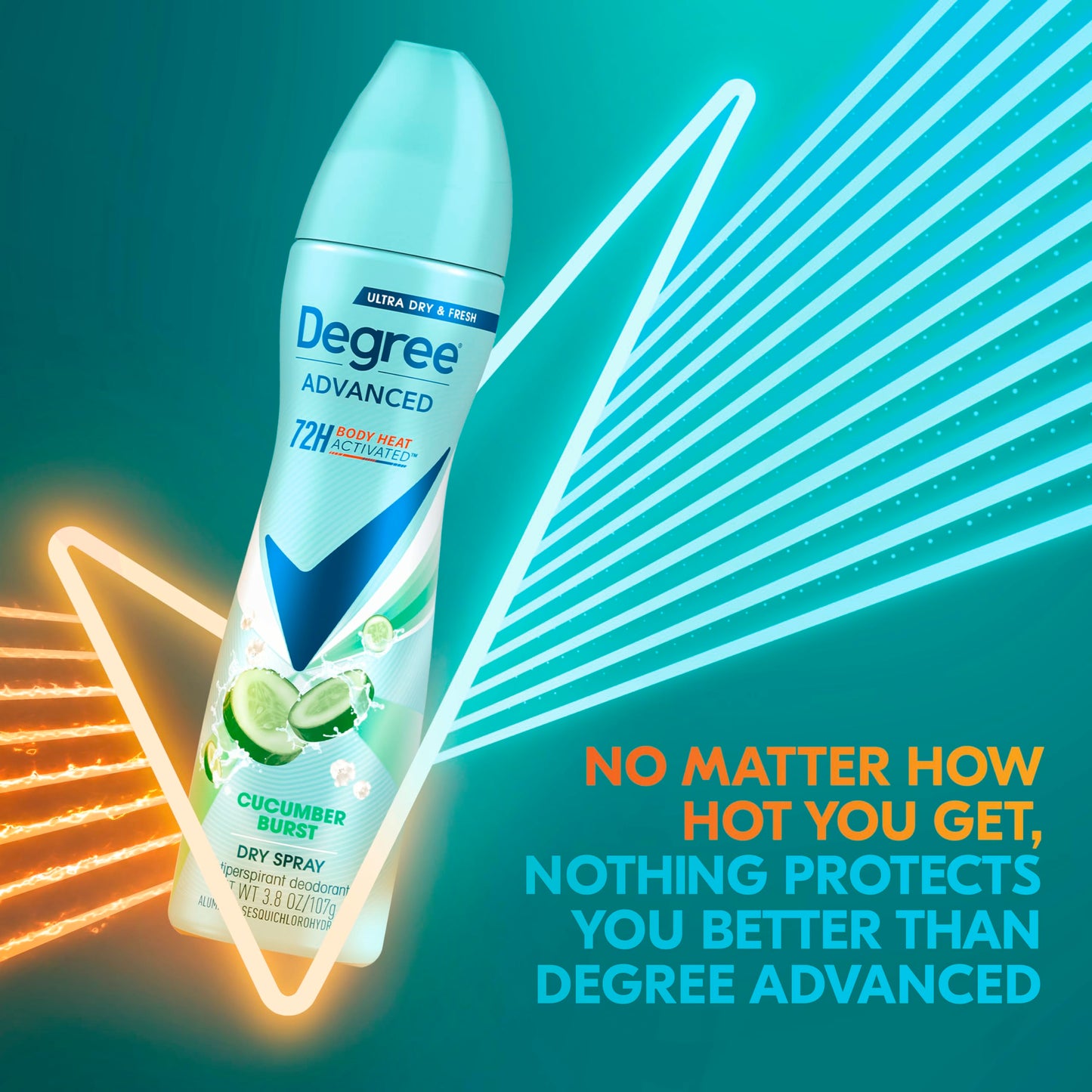 Degree Cucumber Burst Antiperspirant Dry Spray for Women, 3 Count (3.8 oz each) – 72-Hour Sweat & Odor Protection