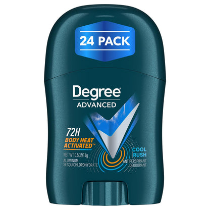 Degree Men Travel Deodorant Bulk Pack – Cool Rush 24 Sticks, 0.5 oz, 72H MotionSense