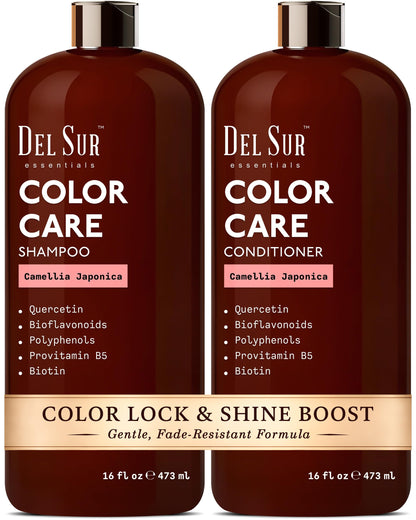 DEL SUR Color Safe Shampoo & Conditioner Set – Color Protect & Hydration (16 oz each)