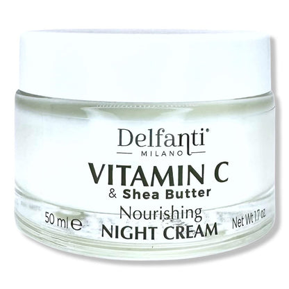 Delfanti-Milano Vitamin C & Shea Butter Night Cream | Nourishing Face & Neck Moisturizer | Made in Italy
