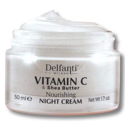 Delfanti-Milano Vitamin C & Shea Butter Night Cream | Nourishing Face & Neck Moisturizer | Made in Italy