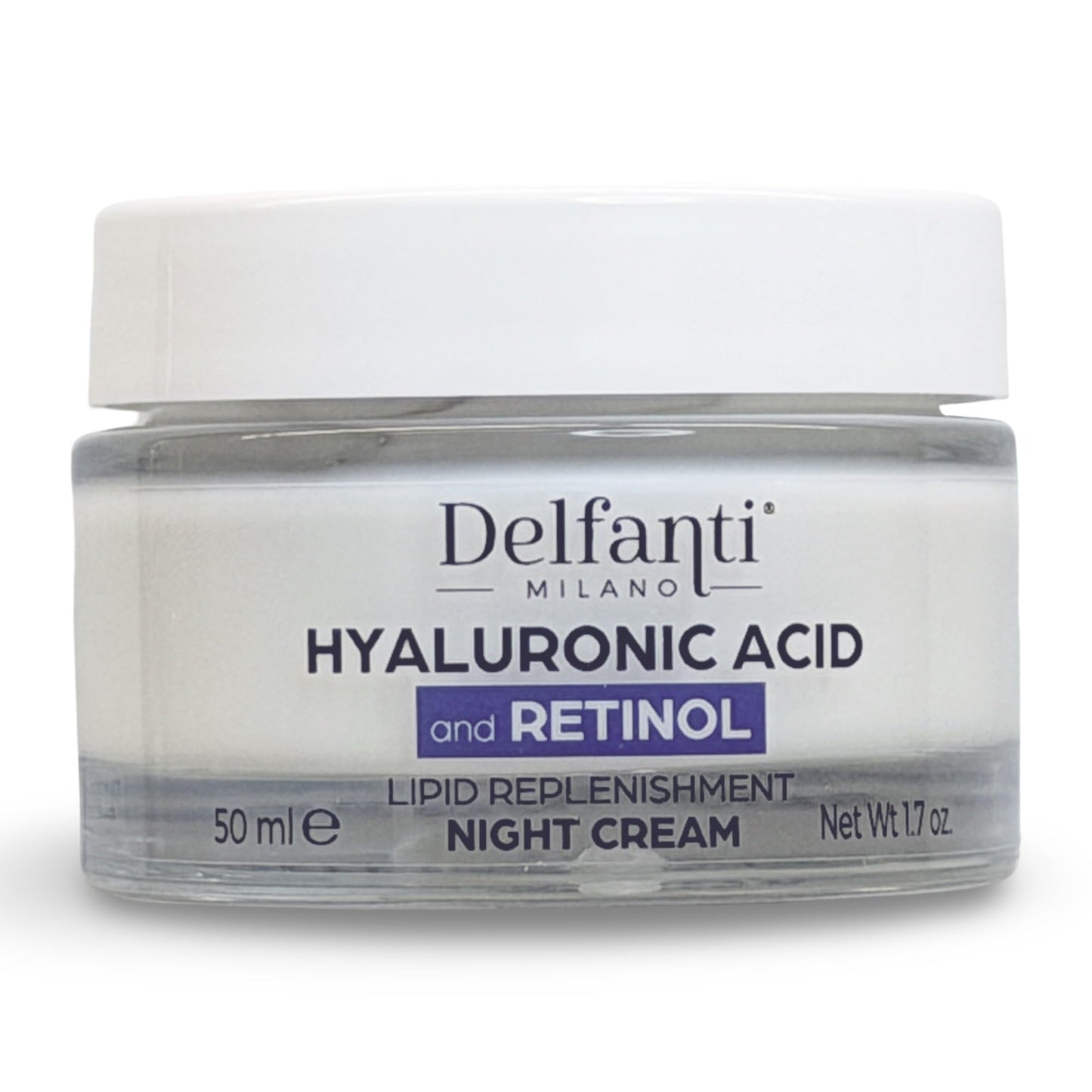Delfanti-Milano Hyaluronic Acid & Retinol Night Cream – Deep Hydration & Lipid Replenishment