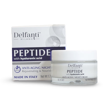 Delfanti-Milano Peptide with Hyaluronic Acid Anti-Aging Night Cream — Made in Italy
