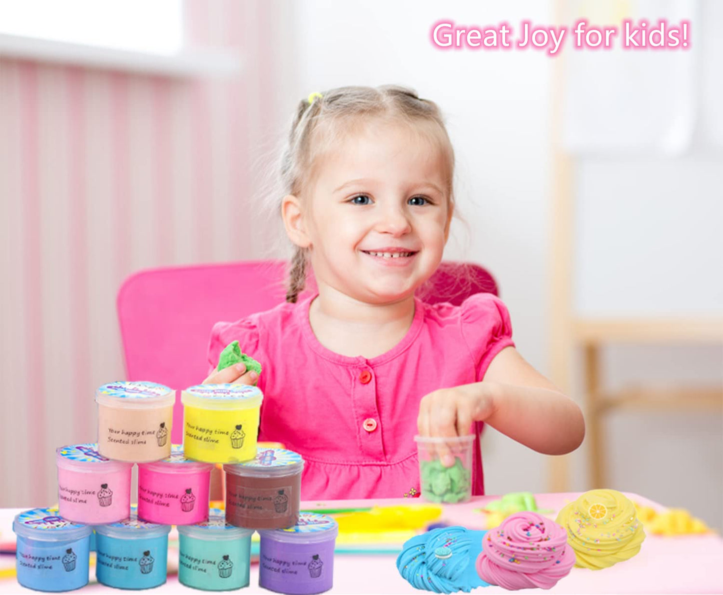 Delpaneo 9 Packs Butter Slime Kit – Super Soft, Non-Sticky Stress Relief Toy for Kids